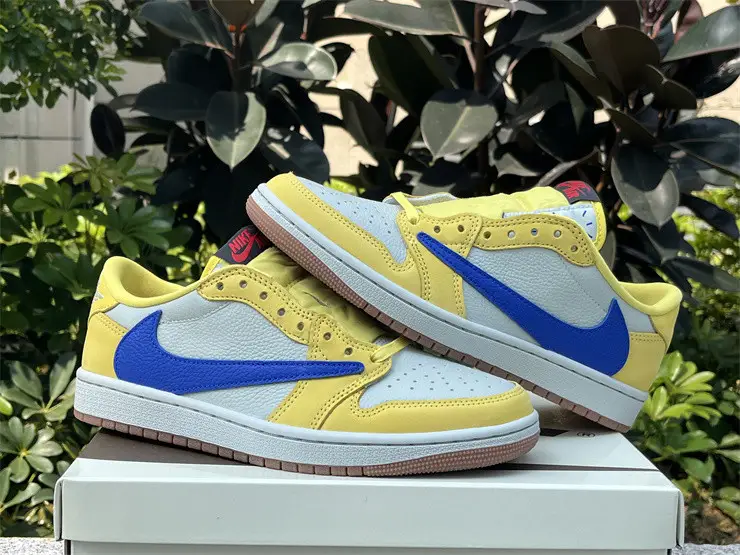 Authentic Travis Scott x Air Jordan 1 Low “Canary” 