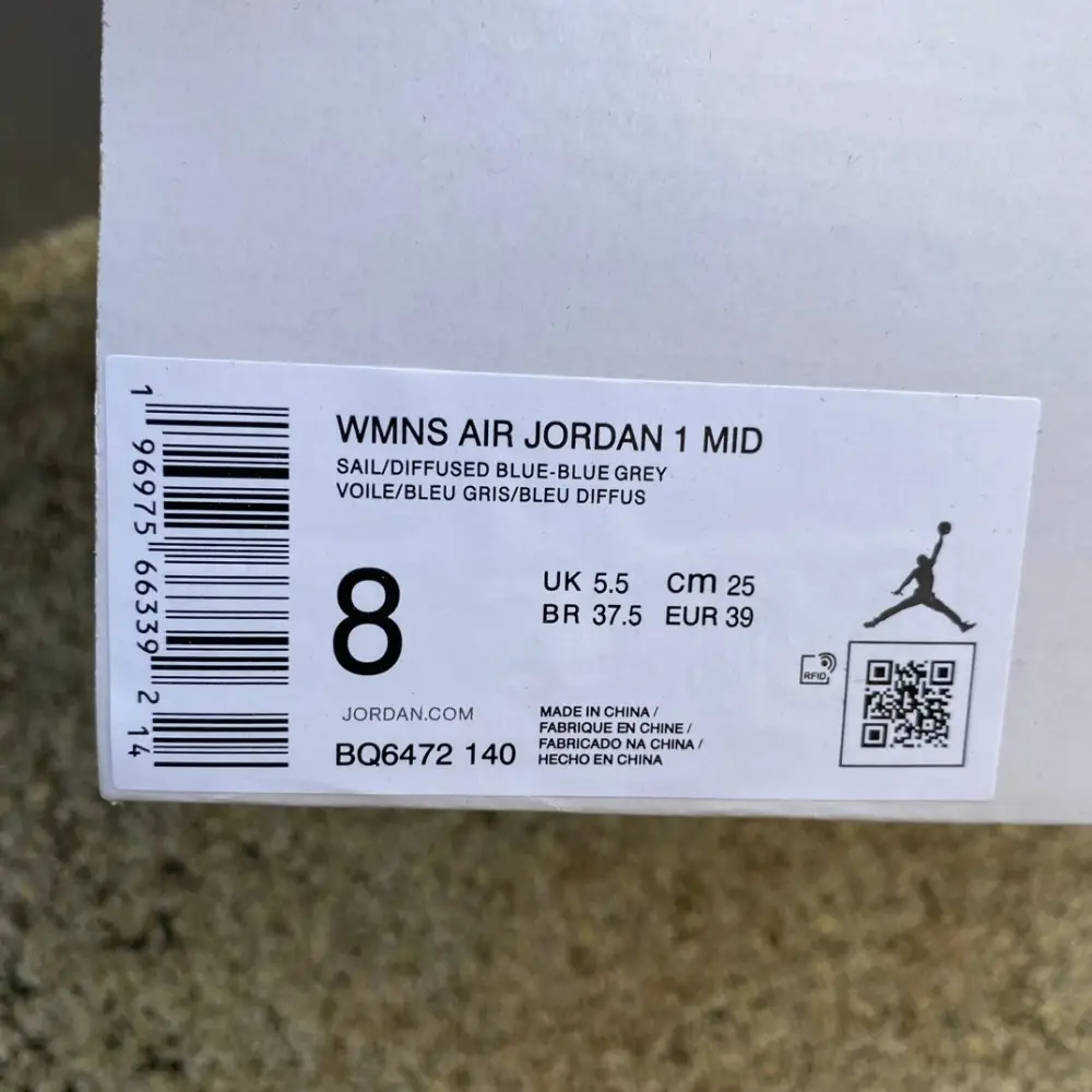 Authentic Air Jordan 1 Mid Two Tone Blue Women 