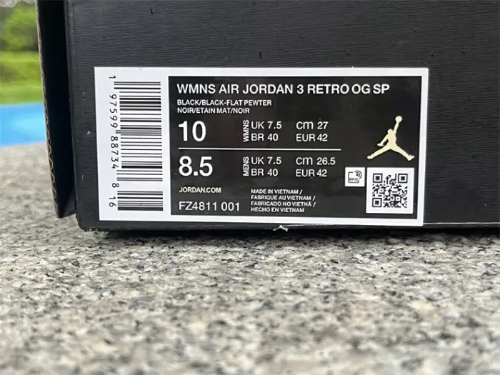 Authentic A Ma Manière x Air Jordan 3 “Black” 