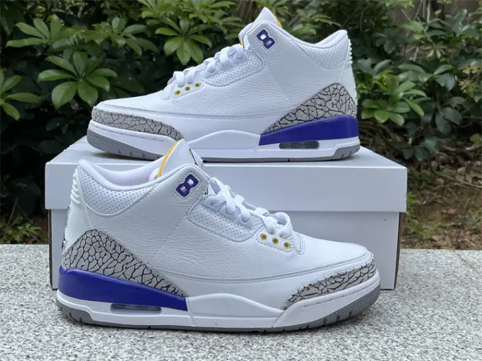Authentic Air Jordan 3 White Purple FBBBA748