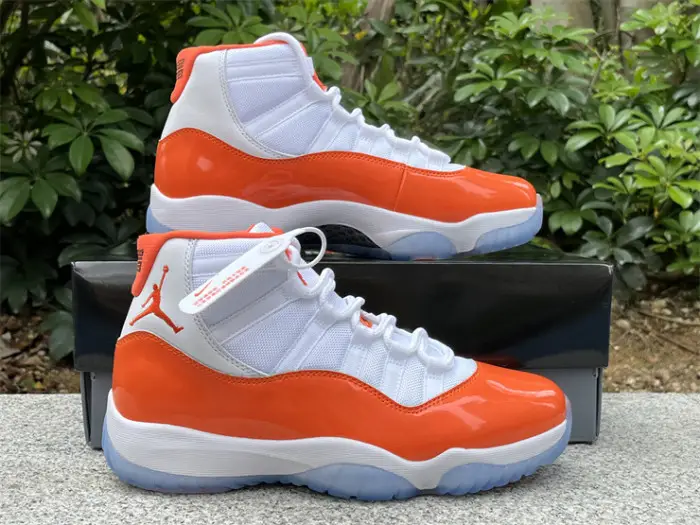 Authentic Air Jordan 11 White Orange ADFBF1100