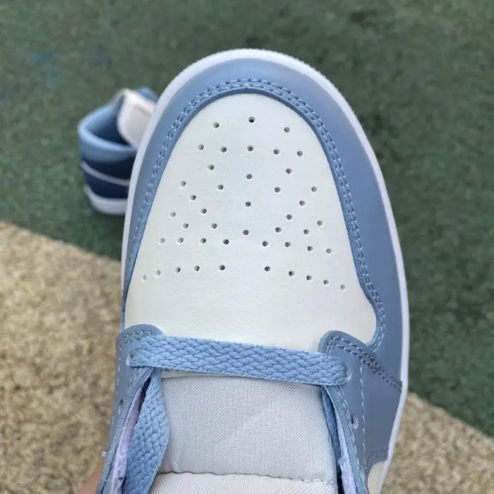 Authentic Air Jordan 1 Mid Two Tone Blue Women 