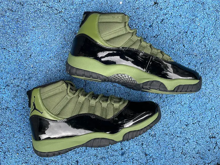 Authentic Air Jordan 11 Army Green Black 
