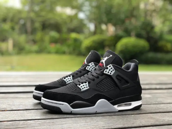 Authentic Air Jordan 4 “Black Canvas” GS 