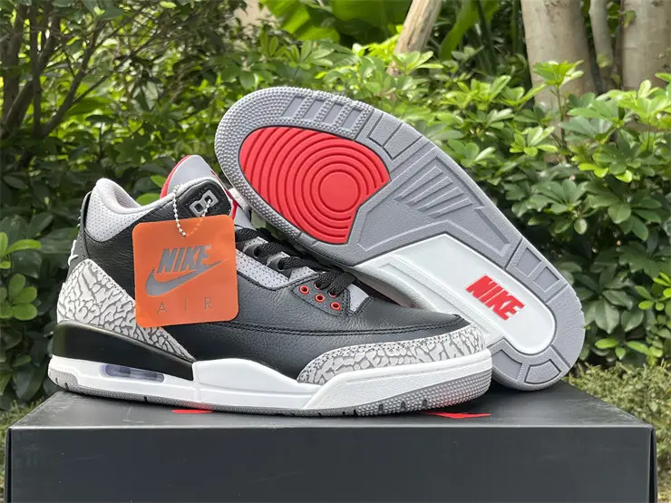 Authentic Air Jordan 3 “Black Cement” 2024 GS 