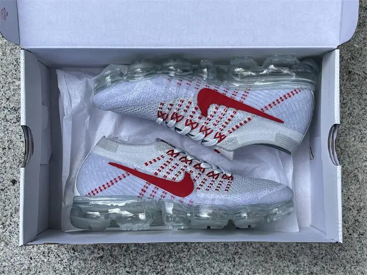 Authentic Nike Air VaporMax OG Pure Platinum University Red 