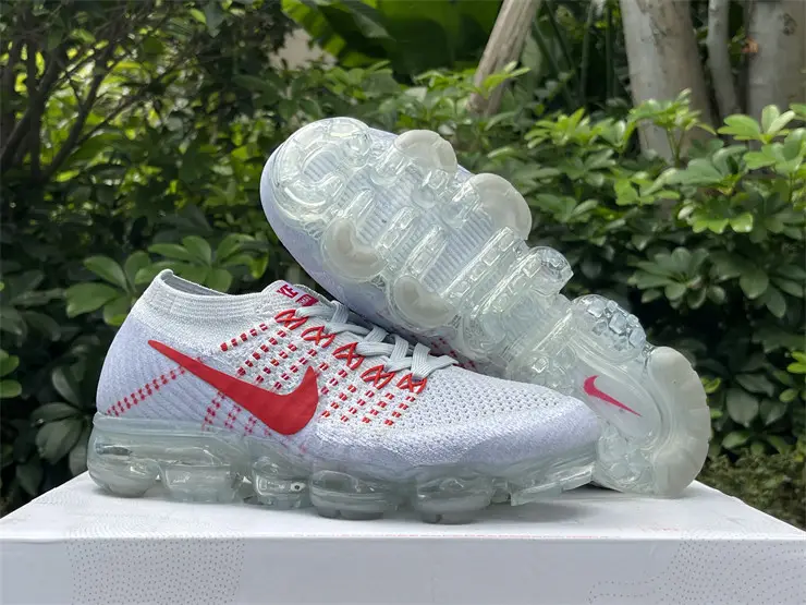 Authentic Nike Air VaporMax OG Pure Platinum University Red 