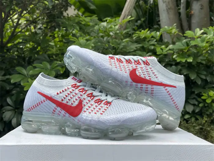 Authentic Nike Air VaporMax OG Pure Platinum University Red 