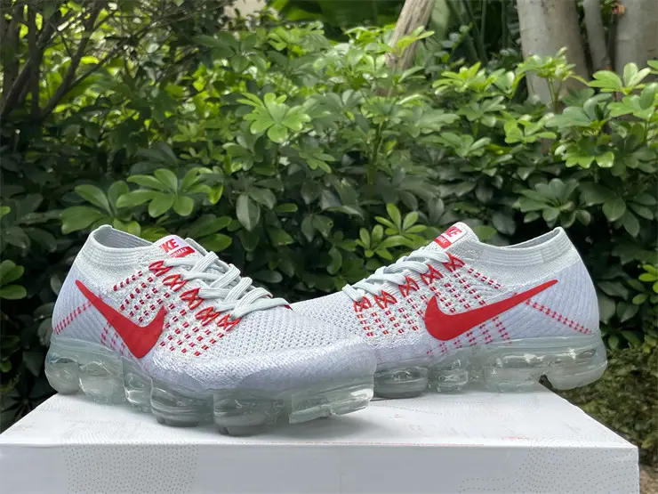 Authentic Nike Air VaporMax OG Pure Platinum University Red 