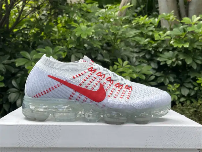 Authentic Nike Air VaporMax OG Pure Platinum University Red 