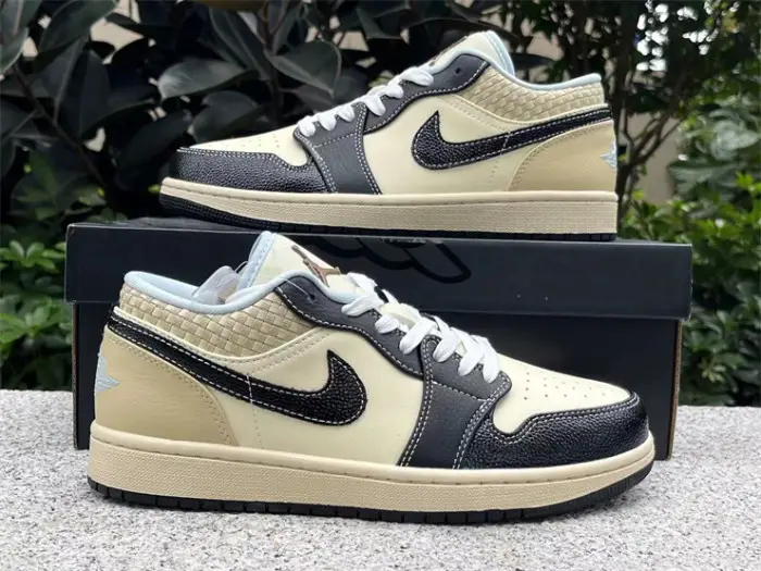 Authentic Air Jordan 1 LOW SE “COCONUT MILK BLACK” 