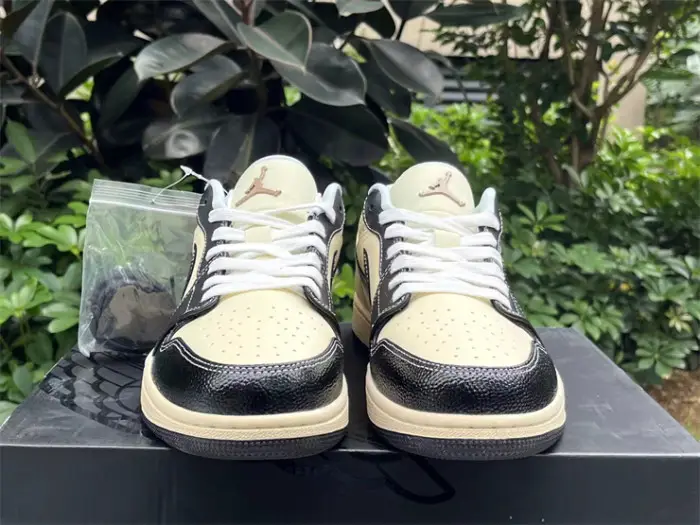 Authentic Air Jordan 1 LOW SE “COCONUT MILK BLACK” 