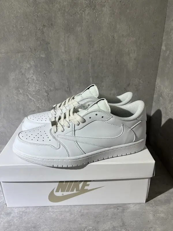 Authentic Travis Scott x Air Jordan 1 Low Triple White 