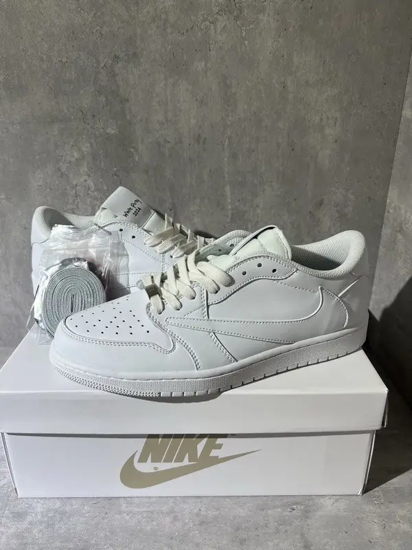 Authentic Travis Scott x Air Jordan 1 Low Triple White 