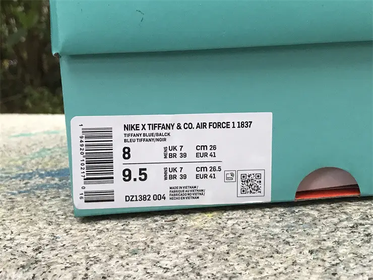 Nike x Tiffany & Co. Air Force 1 1837 DZ1382-004 