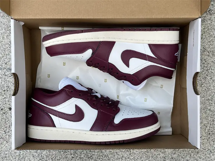 Authentic Jordan 1 Low Bordeaux Women 
