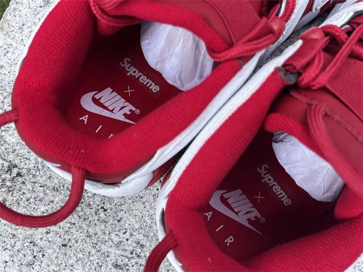 Authentic Supreme x Nike Air More Uptempo Red 