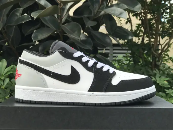 Authentic Air Jordan 1 Low SE White Fire Red Black Matte Silver
