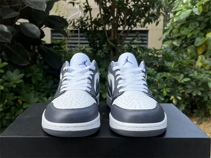 Authentic Air Jordan 1 Low White Purple 