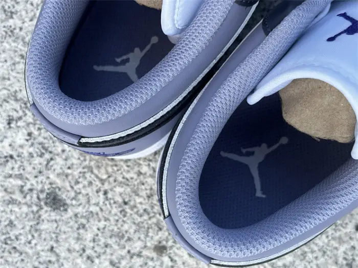 Authentic Air Jordan 1 Low White Purple 