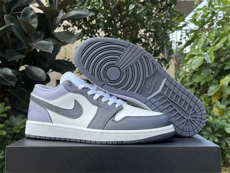 Authentic Air Jordan 1 Low White Purple 