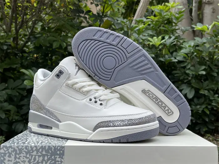 Authentic Air Jordan 3 Retro Sail Cement Grey Women FBFA497