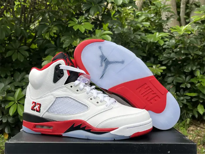 Authentic Air Jordan 5 Fire Red “Black Tongue” 2025 FDB1331