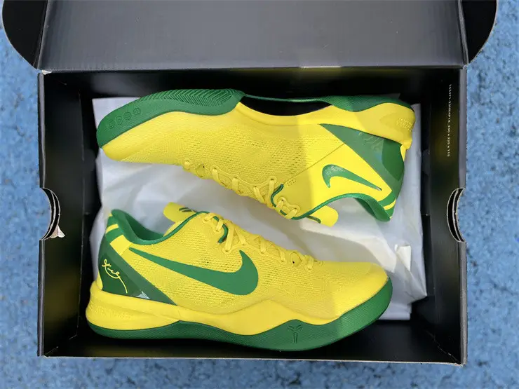 Authentic Kobe 8 Protro Oregon Ducks PE Yellow 