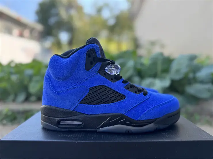 Authentic Air Jordan 5 Retro Blue Suede 
