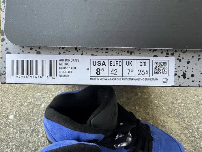 Authentic Air Jordan 5 Retro Blue Suede 
