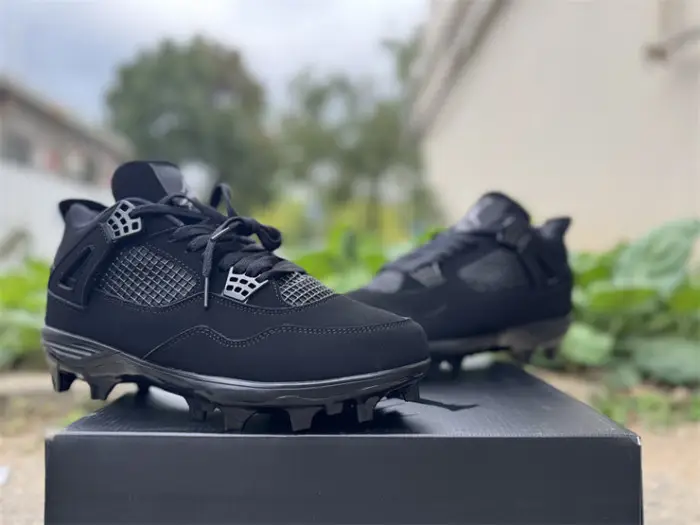 Authentic Air Jordan 4 Retro Golf 'Black Cat' Cleats 