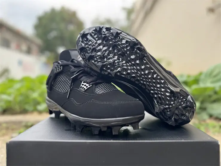 Authentic Air Jordan 4 Retro Golf 'Black Cat' Cleats 