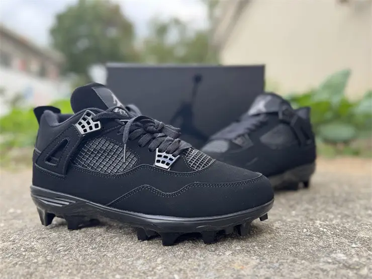 Authentic Air Jordan 4 Retro Golf 'Black Cat' Cleats 