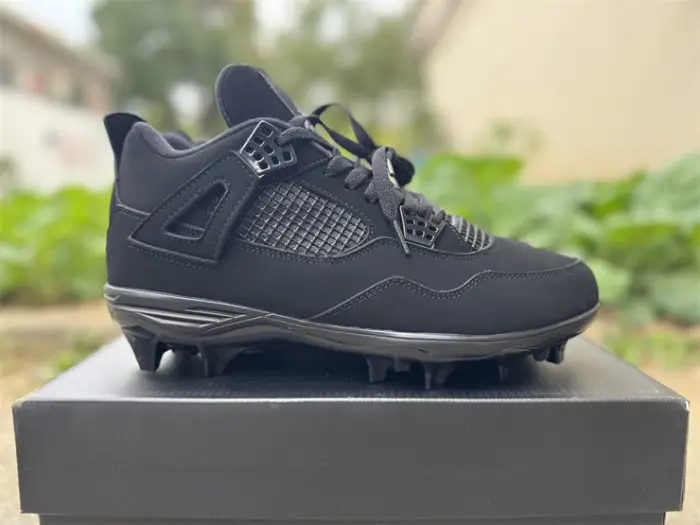 Authentic Air Jordan 4 Retro Golf 'Black Cat' Cleats 