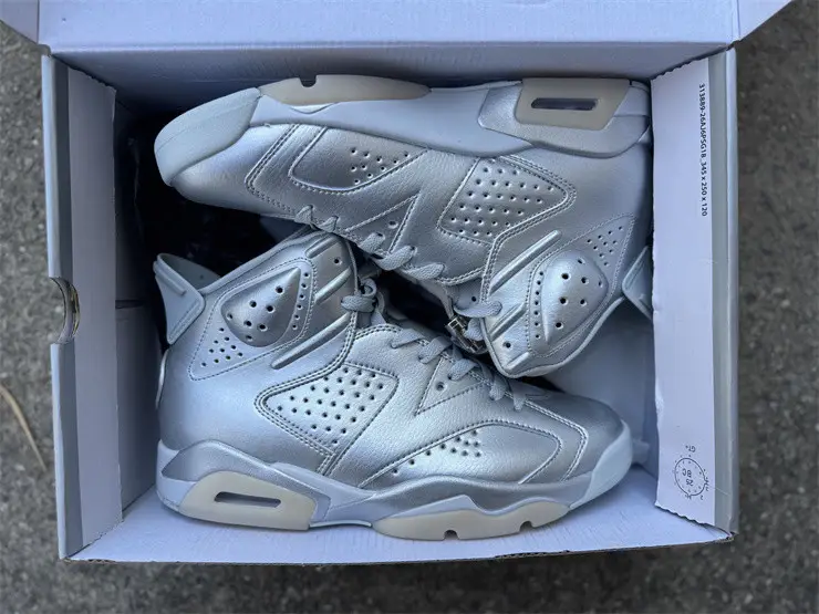 Authentic Air Jordan 6 Retro PSG Paris Saint-Germain Silver 