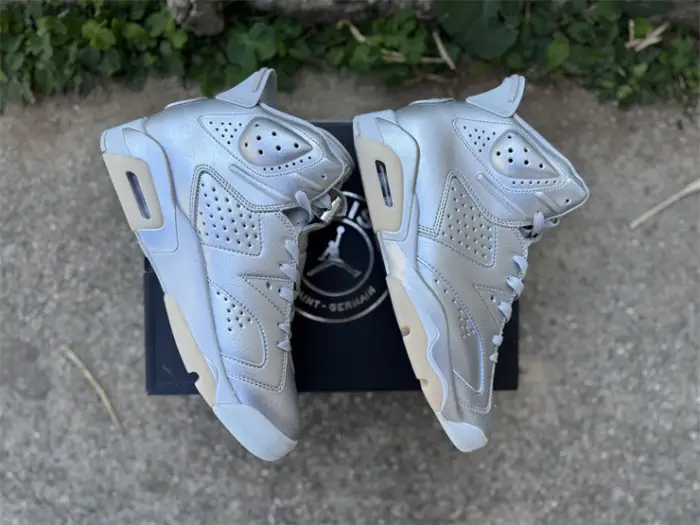 Authentic Air Jordan 6 Retro PSG Paris Saint-Germain Silver 