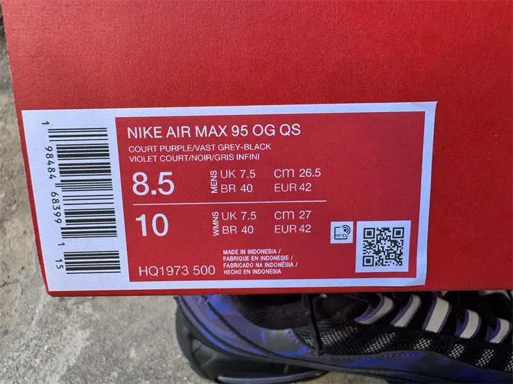Authentic Nike Air Max 95 OG Purple Camo 