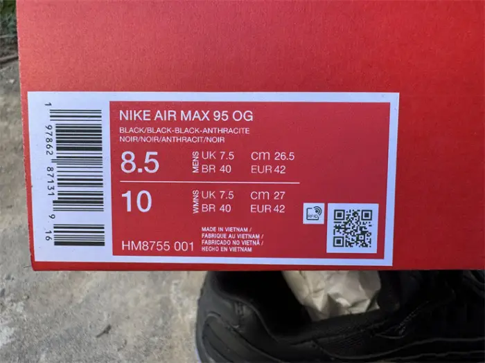 Authentic Air Max 95 Big Bubble Triple Black 