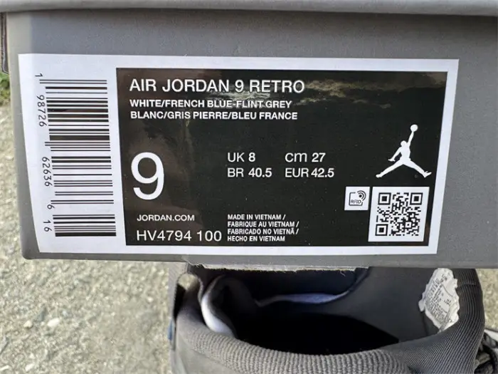 Authentic Air Jordan 9  Flint Grey 