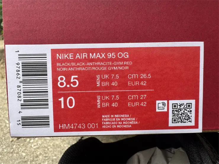 Authentic Nike Air Max 95 OG Levis Black 