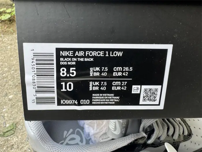 Nike Air Force 1 Low Syna Central Cee Black White Smoke Grey 