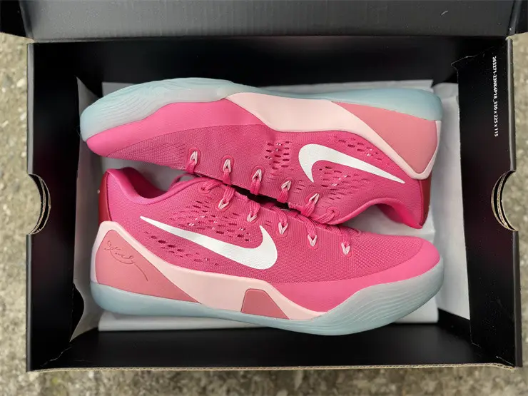 Authentic Nike Kobe 9 EM Low Protro Kay Yow Think Pink 