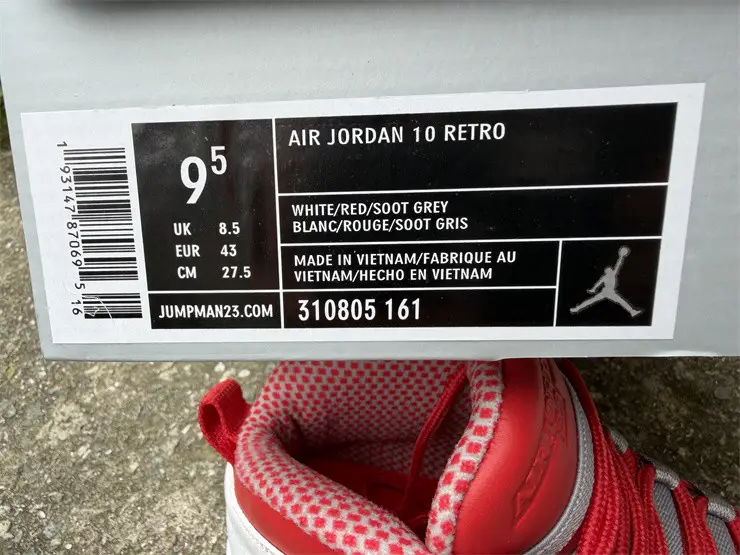 Authentic Air Jordan 10 Retro Red Steel 