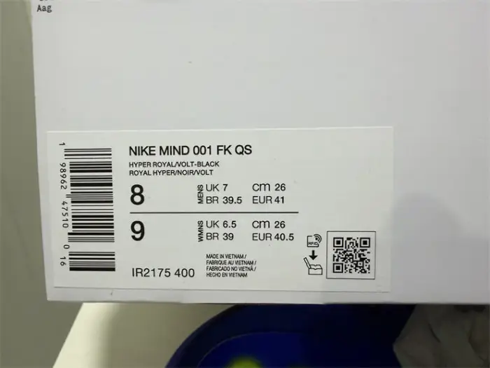 Nike Mind 001 Flyknit 'Hyper Royal'  (fit small) 